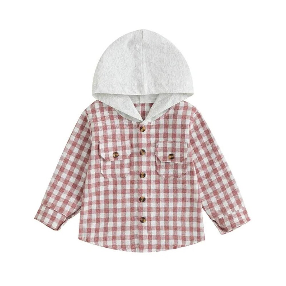 UNISEX Plaid Button-Up Hoodie Size 4T NWT
